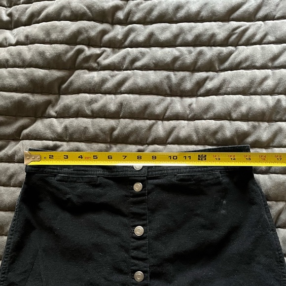 J.Crew Black High Waisted Corduroy Button Up Skirt - Picture 2 of 4